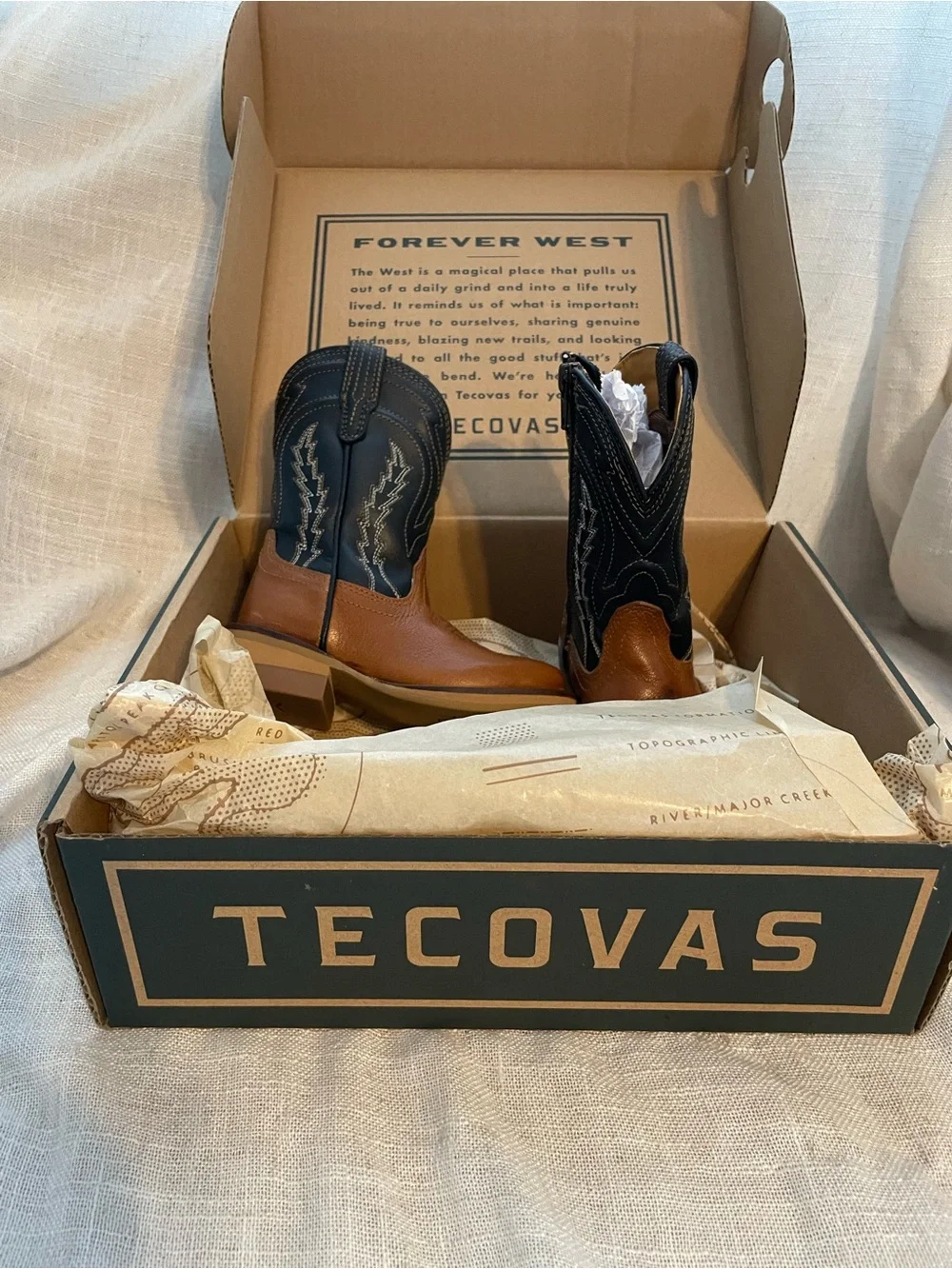 BRAND NEW Teccovas The Doc Toddler Boy's Size 5C B Tan Goat Cowboy Boot